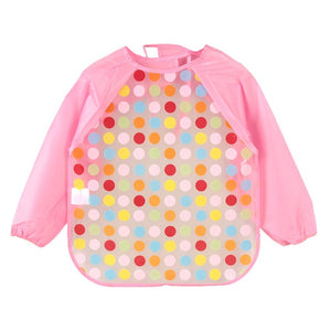 DreamShining Cartoon Baby Bibs Colorful Long Sleeve Apron Waterproof Toddler Feeding Bibs Burp Cloths Children Painting Clothes