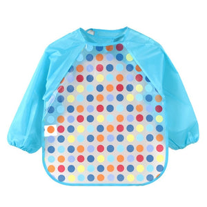 DreamShining Cartoon Baby Bibs Colorful Long Sleeve Apron Waterproof Toddler Feeding Bibs Burp Cloths Children Painting Clothes