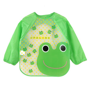 DreamShining Cartoon Baby Bibs Colorful Long Sleeve Apron Waterproof Toddler Feeding Bibs Burp Cloths Children Painting Clothes