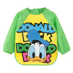 DreamShining Cartoon Baby Bibs Colorful Long Sleeve Apron Waterproof Toddler Feeding Bibs Burp Cloths Children Painting Clothes