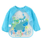DreamShining Cartoon Baby Bibs Colorful Long Sleeve Apron Waterproof Toddler Feeding Bibs Burp Cloths Children Painting Clothes