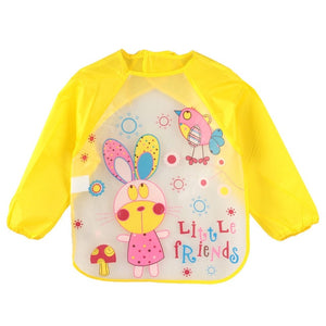 DreamShining Cartoon Baby Bibs Colorful Long Sleeve Apron Waterproof Toddler Feeding Bibs Burp Cloths Children Painting Clothes