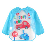 DreamShining Cartoon Baby Bibs Colorful Long Sleeve Apron Waterproof Toddler Feeding Bibs Burp Cloths Children Painting Clothes