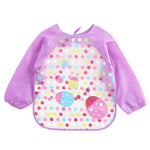 DreamShining Cartoon Baby Bibs Colorful Long Sleeve Apron Waterproof Toddler Feeding Bibs Burp Cloths Children Painting Clothes