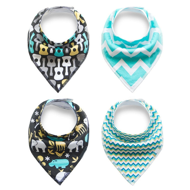4pcs/lot Baby Bandana Bibs ins burp saliva towel cartoon Children cloths triangle cotton Boy and Girl bib babador accessories