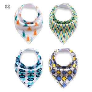 4pcs/lot Baby Bandana Bibs ins burp saliva towel cartoon Children cloths triangle cotton Boy and Girl bib babador accessories