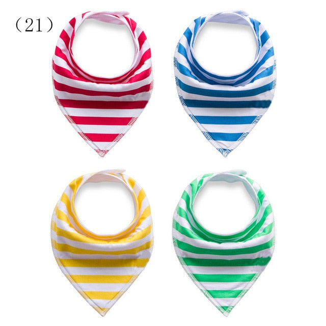 4pcs/lot Baby Bandana Bibs ins burp saliva towel cartoon Children cloths triangle cotton Boy and Girl bib babador accessories