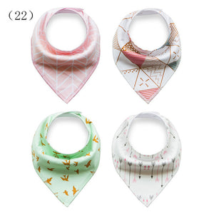 4pcs/lot Baby Bandana Bibs ins burp saliva towel cartoon Children cloths triangle cotton Boy and Girl bib babador accessories