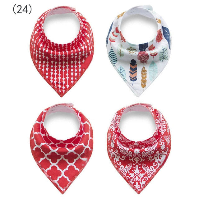 4pcs/lot Baby Bandana Bibs ins burp saliva towel cartoon Children cloths triangle cotton Boy and Girl bib babador accessories