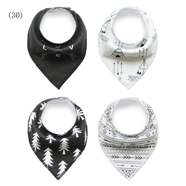 4pcs/lot Baby Bandana Bibs ins burp saliva towel cartoon Children cloths triangle cotton Boy and Girl bib babador accessories