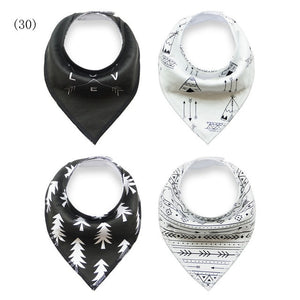 4pcs/lot Baby Bandana Bibs ins burp saliva towel cartoon Children cloths triangle cotton Boy and Girl bib babador accessories