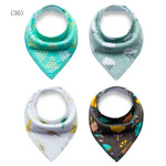 4pcs/lot Baby Bandana Bibs ins burp saliva towel cartoon Children cloths triangle cotton Boy and Girl bib babador accessories