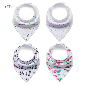 4pcs/lot Baby Bandana Bibs ins burp saliva towel cartoon Children cloths triangle cotton Boy and Girl bib babador accessories