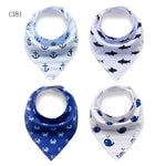 4pcs/lot Baby Bandana Bibs ins burp saliva towel cartoon Children cloths triangle cotton Boy and Girl bib babador accessories