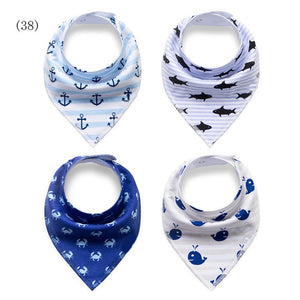 4pcs/lot Baby Bandana Bibs ins burp saliva towel cartoon Children cloths triangle cotton Boy and Girl bib babador accessories