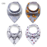 4pcs/lot Baby Bandana Bibs ins burp saliva towel cartoon Children cloths triangle cotton Boy and Girl bib babador accessories