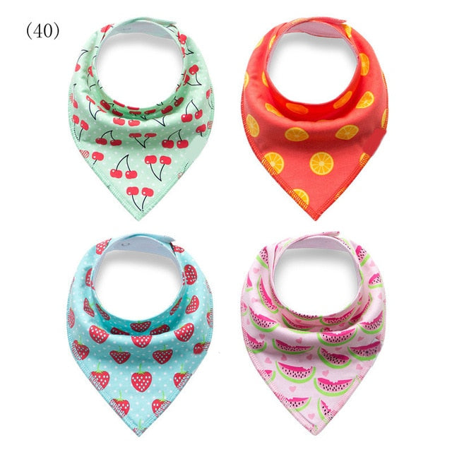 4pcs/lot Baby Bandana Bibs ins burp saliva towel cartoon Children cloths triangle cotton Boy and Girl bib babador accessories