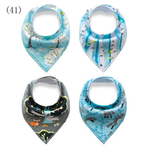 4pcs/lot Baby Bandana Bibs ins burp saliva towel cartoon Children cloths triangle cotton Boy and Girl bib babador accessories