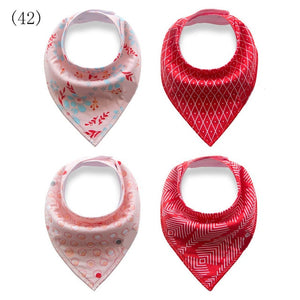 4pcs/lot Baby Bandana Bibs ins burp saliva towel cartoon Children cloths triangle cotton Boy and Girl bib babador accessories