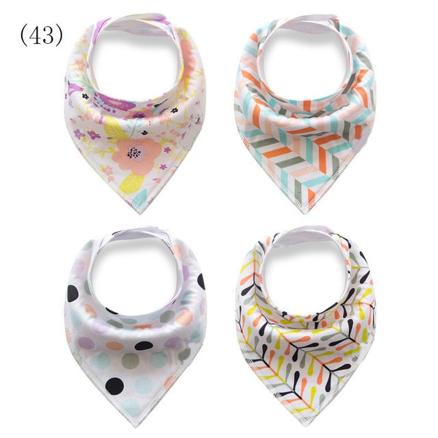 4pcs/lot Baby Bandana Bibs ins burp saliva towel cartoon Children cloths triangle cotton Boy and Girl bib babador accessories