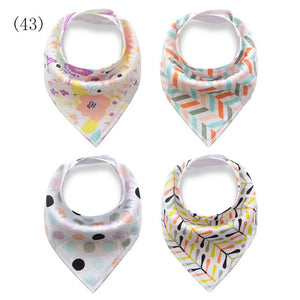 4pcs/lot Baby Bandana Bibs ins burp saliva towel cartoon Children cloths triangle cotton Boy and Girl bib babador accessories