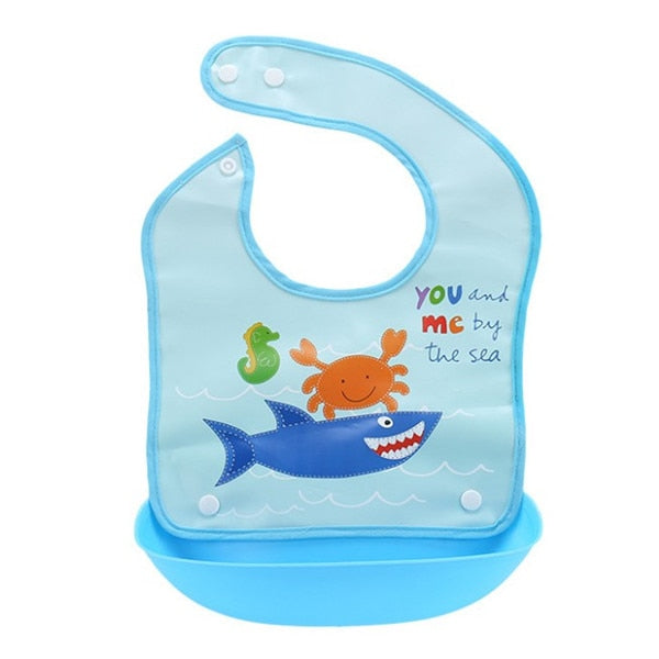 Cartoon Newborn Baby Bibs Silicone Waterproof  Baby Feeding Bib Boy Girl Bavoir Bib Infantil Menina Baberos Bebes Bandana Apron