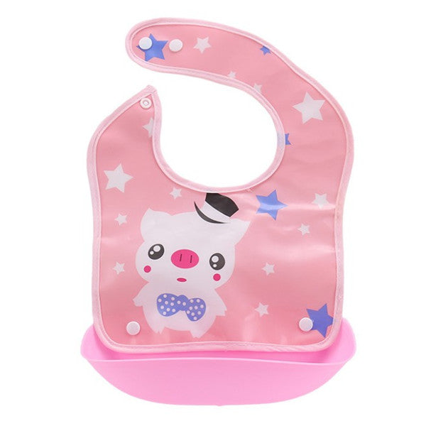 Cartoon Newborn Baby Bibs Silicone Waterproof  Baby Feeding Bib Boy Girl Bavoir Bib Infantil Menina Baberos Bebes Bandana Apron