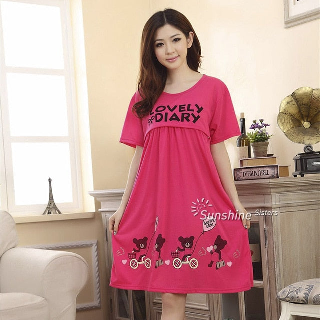 Sleepwear Pregnant Women Pajamas Nursing Nightgown