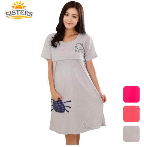 Sleepwear Pregnant Women Pajamas Nursing Nightgown