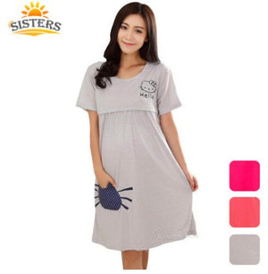 Sleepwear Pregnant Women Pajamas Nursing Nightgown