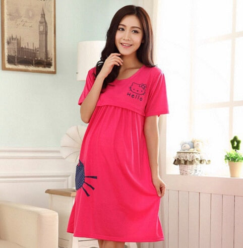 Sleepwear Pregnant Women Pajamas Nursing Nightgown