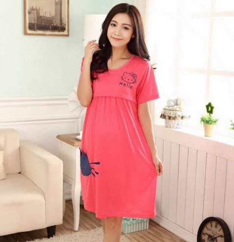 Sleepwear Pregnant Women Pajamas Nursing Nightgown