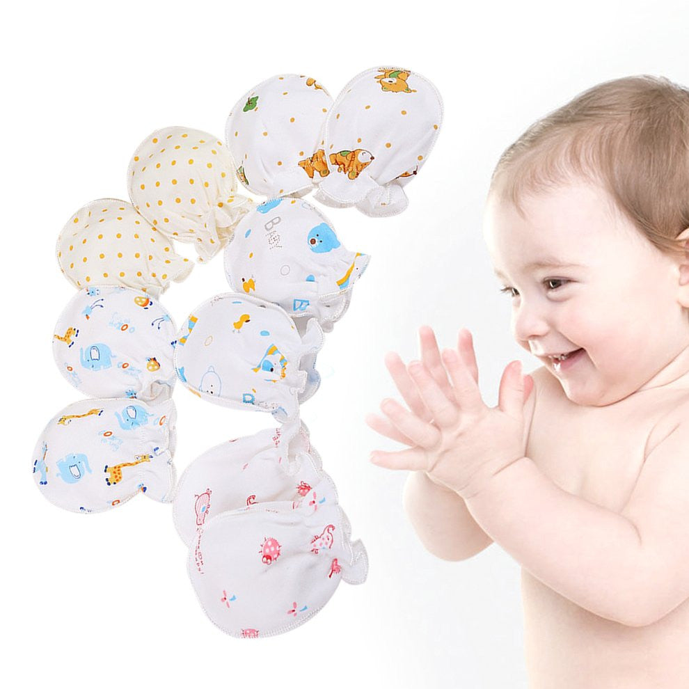 Winter Full Cotton Newborn Baby Boys Girls Anti Grasping Gloves Breathable Keep Warm Infant Face Protect Gloves 0-3 Months