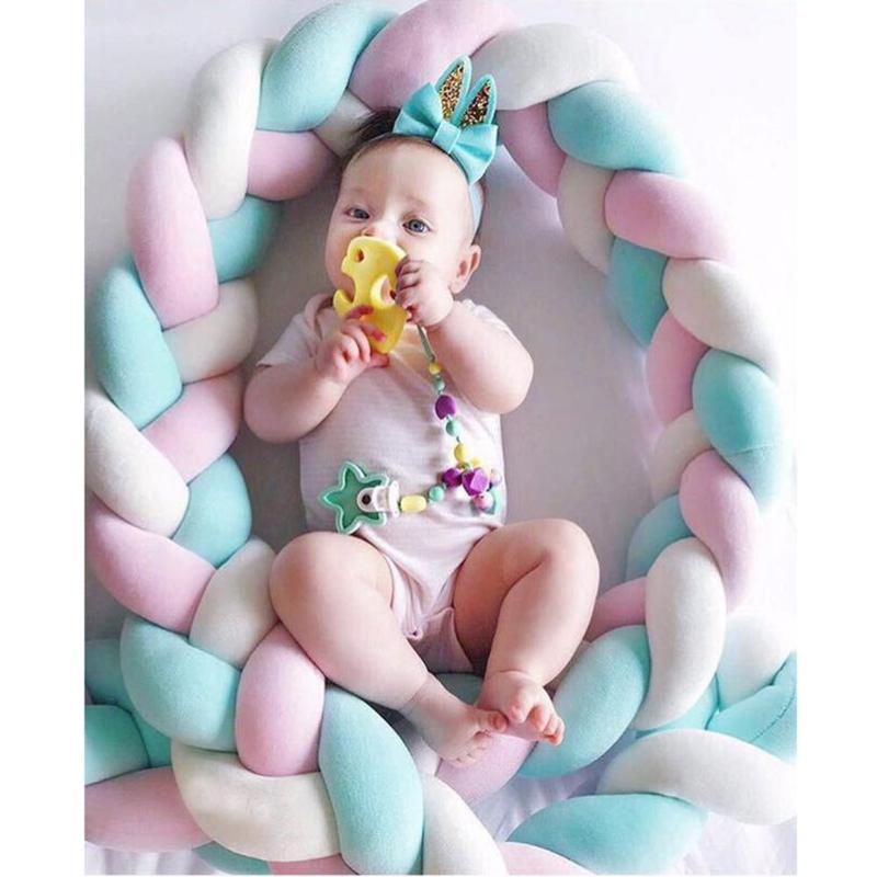 Baby Bed Bumper Weaving Rope Knot Crib Protector Infants Safety Crashproof Newborns Room Decoration Photography Prop Toy