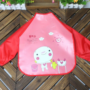 DreamShining Cartoon Baby Bibs Colorful Long Sleeve Apron Waterproof Toddler Feeding Bibs Burp Cloths Children Painting Clothes