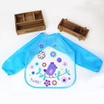DreamShining Cartoon Baby Bibs Colorful Long Sleeve Apron Waterproof Toddler Feeding Bibs Burp Cloths Children Painting Clothes