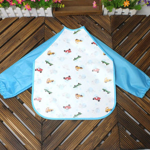 DreamShining Cartoon Baby Bibs Colorful Long Sleeve Apron Waterproof Toddler Feeding Bibs Burp Cloths Children Painting Clothes