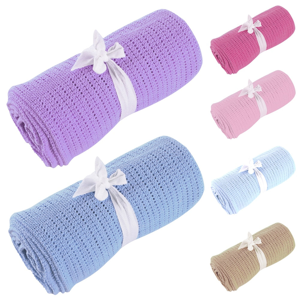 Baby Blanket Kids Summer Spring Soft Cotton Blankets Newborn Baby Swaddle Sleeping Bed Hole Wrap Children Bedding Bath Towels