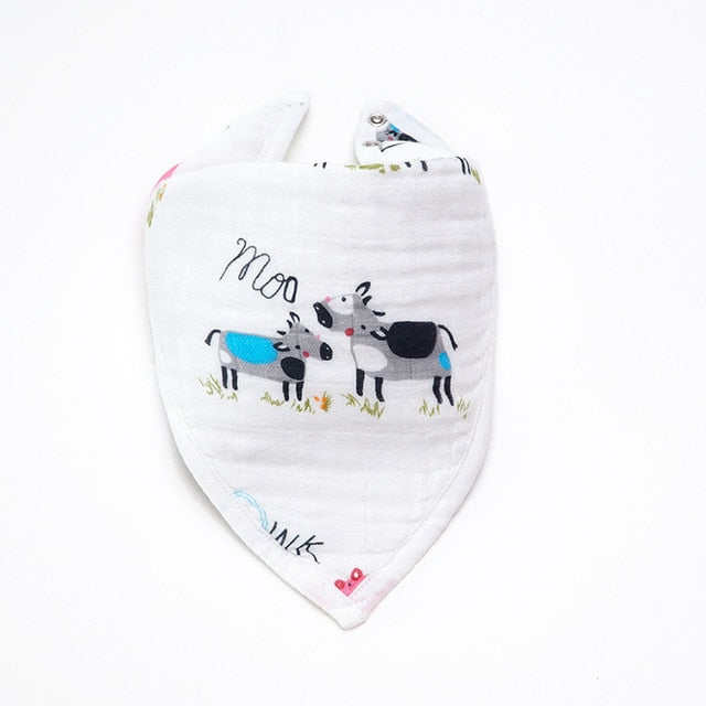 Muslinlife 6 Layers Triangle Bibs Bandana Infant, Newborn Bibs Soft Bamboo Cotton Child Boys &Girls Towel