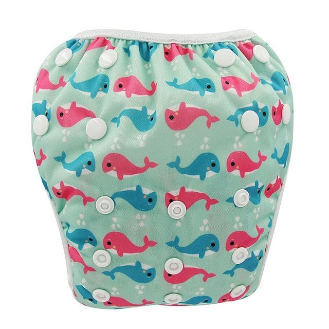 Ohbabyka Baby Swim Diaper Waterproof Adjustable Cloth Diapers Pool Pant Swimming Diaper Cover Reusable Washable Baby Nappies