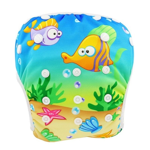 Ohbabyka Baby Swim Diaper Waterproof Adjustable Cloth Diapers Pool Pant Swimming Diaper Cover Reusable Washable Baby Nappies