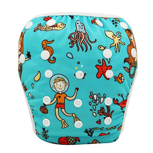 Ohbabyka Baby Swim Diaper Waterproof Adjustable Cloth Diapers Pool Pant Swimming Diaper Cover Reusable Washable Baby Nappies