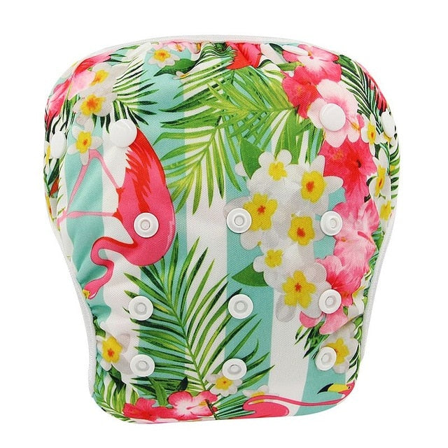 Ohbabyka Baby Swim Diaper Waterproof Adjustable Cloth Diapers Pool Pant Swimming Diaper Cover Reusable Washable Baby Nappies