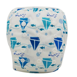 Ohbabyka Baby Swim Diaper Waterproof Adjustable Cloth Diapers Pool Pant Swimming Diaper Cover Reusable Washable Baby Nappies
