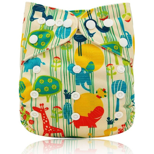 Ohbabyka Baby Diapers Reusable Nappies Changing Christmas Unicorn Print Newborn Cloth Diaper Washable Pocket Diaper Cover