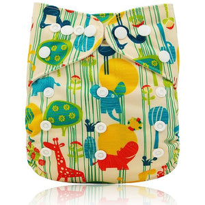 Ohbabyka Baby Diapers Reusable Nappies Changing Christmas Unicorn Print Newborn Cloth Diaper Washable Pocket Diaper Cover