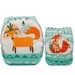Ohbabyka Baby Diapers Reusable Nappies Changing Christmas Unicorn Print Newborn Cloth Diaper Washable Pocket Diaper Cover