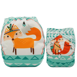 Ohbabyka Baby Diapers Reusable Nappies Changing Christmas Unicorn Print Newborn Cloth Diaper Washable Pocket Diaper Cover