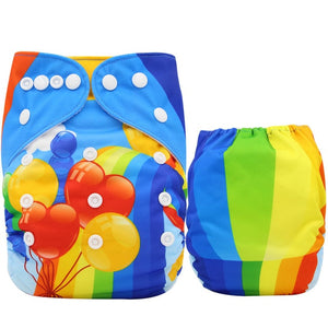Ohbabyka Baby Diapers Reusable Nappies Changing Christmas Unicorn Print Newborn Cloth Diaper Washable Pocket Diaper Cover