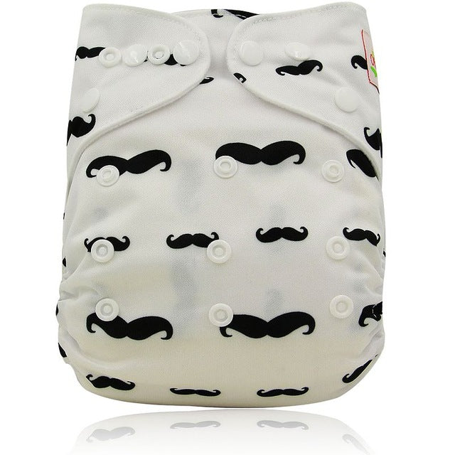 Ohbabyka Baby Diapers Reusable Nappies Changing Christmas Unicorn Print Newborn Cloth Diaper Washable Pocket Diaper Cover